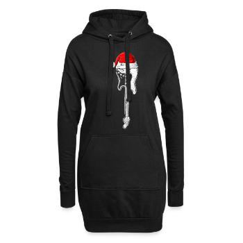 E-Gitarre Weihnachtsmannmütze Weihnachten Xmas - Hoodie-Kleid - Schwarz - Vorne