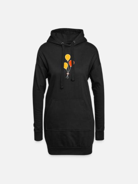 Luftballons dreifarbig - Hoodie-Kleid - Schwarz