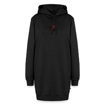 Wahre Liebe, blühendes Gefühl, Herz und Rose - Hoodie-Kleid - Schwarz - Vorne - AI Model Female 172 light (172cm)