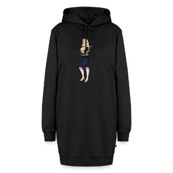 Elisabeth - Hoodie-Kleid - Schwarz - Vorne - AI Model Female 172 light (172cm)