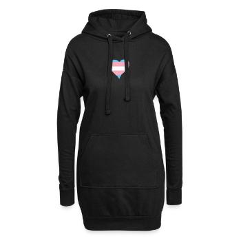 Trans Herz - Hoodie-Kleid - Schwarz - Vorne