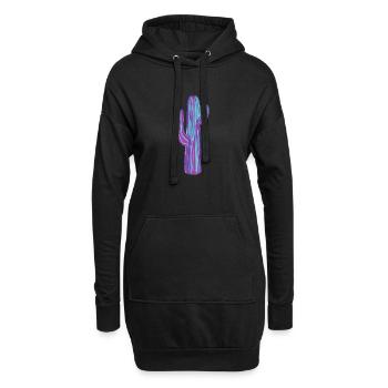 Cactus peints colorés - Sweat-shirt à capuche long Femme - noir - Devant
