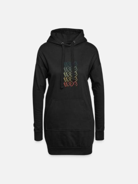 1996 - Hoodie-Kleid - Schwarz