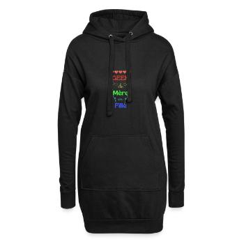 Geek de mère en fille - Sweat-shirt à capuche long Femme - noir - Devant