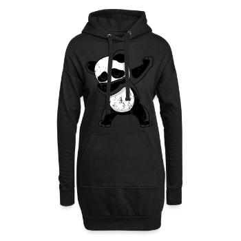 Retro Vintage Grunge Style Dabbing Dab Panda - Hoodie-Kleid - Schwarz - Vorne