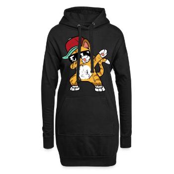 Retro Vintage Grunge Style Dabbing Dab chat - Sweat-shirt à capuche long Femme - noir - Devant