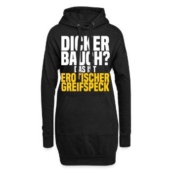 Dicker Bauch? das ist erotischer Greifspeck - Hoodie-Kleid - Schwarz - Vorne