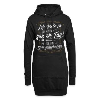 Stolze Kindergartenpädagogin: Humor den ganzen Tag - Hoodie-Kleid - Schwarz - Vorne