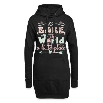 Cuire le monde un meilleur endroit - Sweat-shirt à capuche long Femme - noir - Devant