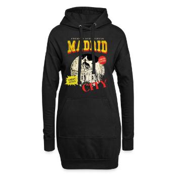 Madrid Espagne City Skyline Vintage Rétro - Sweat-shirt à capuche long Femme - noir - Devant