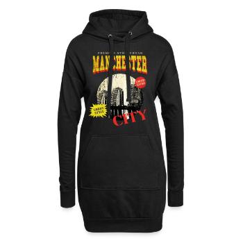 Manchester Angleterre UK City Skyline Vintage Rétro - Sweat-shirt à capuche long Femme - noir - Devant