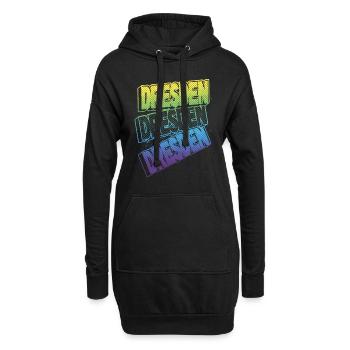 Dresden Germany City Font Skyline Home - Hoodie Dress - black - Front