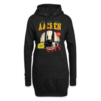 Aachen Deutschland Stadt Skyline Vintage Retro - Hoodie-Kleid - Schwarz - Vorne