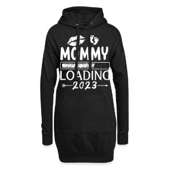 Mama loading 2023, werdende Mutter 2023 - Hoodie-Kleid - Schwarz - Vorne