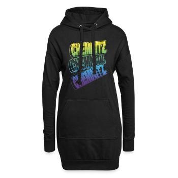 Chemnitz Allemagne City Font Skyline Accueil - Sweat-shirt à capuche long Femme - noir - Devant