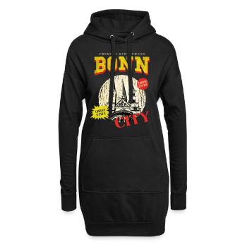 Bonn Deutschland Stadt Skyline Vintage Retro - Hoodie-Kleid - Schwarz - Vorne