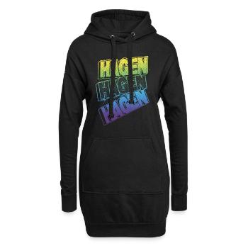 Hagen Germany City Font Skyline Home - Hoodie Dress - black - Front