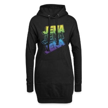 Jena Deutschland Stadt Schrift Skyline Heimat - Hoodie-Kleid - Schwarz - Vorne