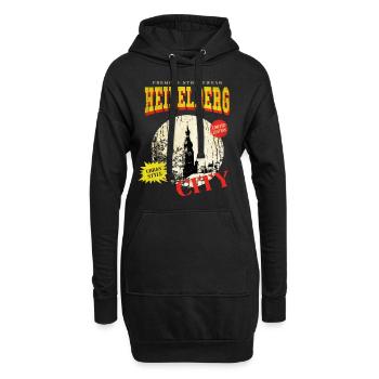 Heidelberg Deutschland Stadt Skyline Vintage Retro - Hoodie-Kleid - Schwarz - Vorne