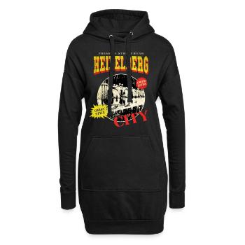 Heidelberg Deutschland Stadt Skyline Vintage Retro - Hoodie-Kleid - Schwarz - Vorne