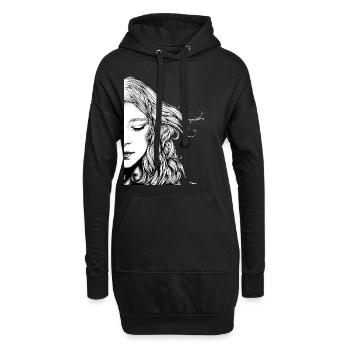 Träumerin - Hoodie-Kleid - Schwarz - Vorne