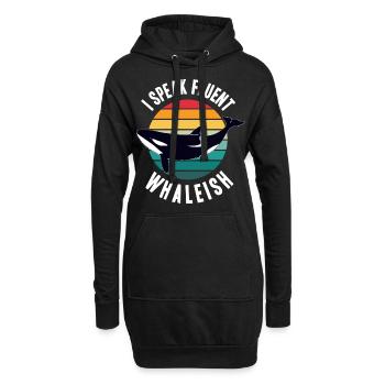 Wale beobachten - Hoodie-Kleid - Schwarz - Vorne