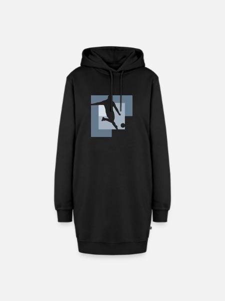 Fussball Kicker Tormann Kopfball - Hoodie-Kleid - Schwarz