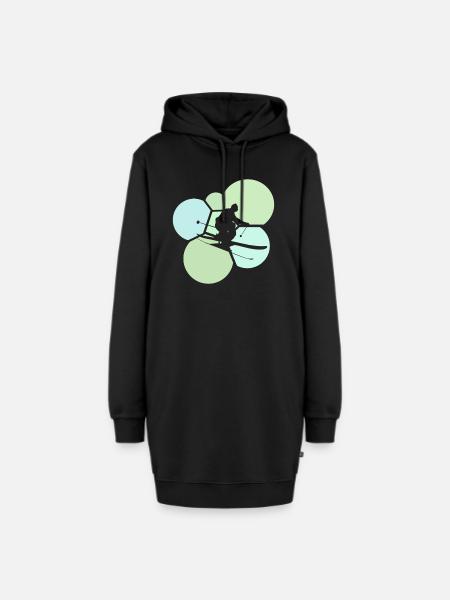 Ski Freeride Schnee - Hoodie-Kleid - Schwarz