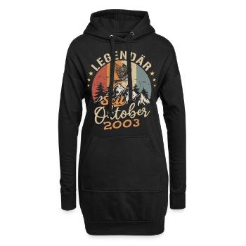 Legendär seit Oktober 2003 - 2003 - Hoodie-Kleid - Schwarz - Vorne