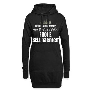 Hund Hunde Weihnachten - lustiger Weihnachtsspruch - Hoodie-Kleid - Schwarz - Vorne