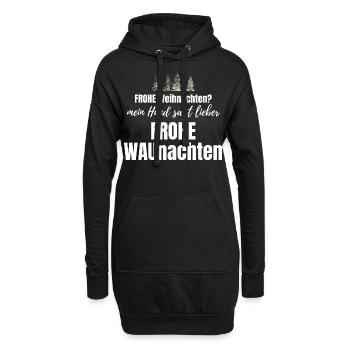 Hund Hunde Weihnachten - lustiger Weihnachtsspruch - Hoodie-Kleid - Schwarz - Vorne