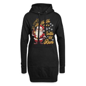 Père Noël bouteille rhum alcool liqueur Cheers - Sweat-shirt à capuche long Femme - noir - Devant