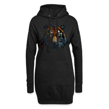 Tiger Face - Hoodie-Kleid - Schwarz - Vorne
