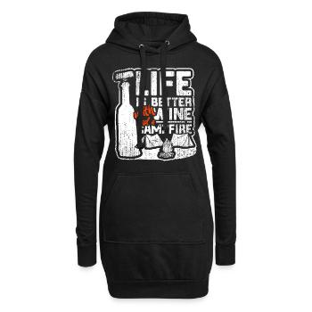 Life Is Better With Wine And Campfire - Hoodie Dress - black - Front