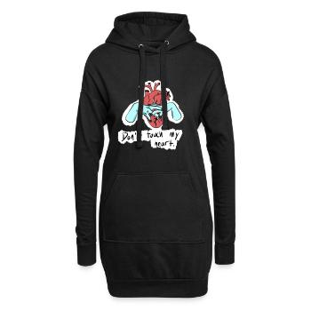 Don't touch my heart. - Hoodie-Kleid - Schwarz - Vorne