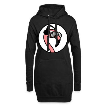 cercle logo tête ronde dj fête célébrer lunettes de soleil - Sweat-shirt à capuche long Femme - noir - Devant