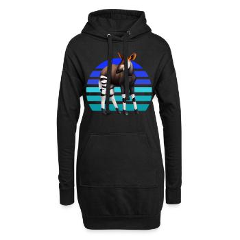Süßes Okapi - Hoodie-Kleid - Schwarz - Vorne