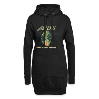 Christ Christianisme Humour Extraterrestre Jésus - Sweat-shirt à capuche long Femme - noir - Devant