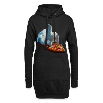 Pizza Vagues Alpaga Surfer - Sweat-shirt à capuche long Femme - noir - Devant