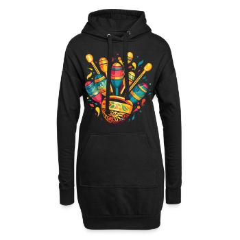 Boules de rumba Maracas colorées Rumba Rumba Hochets - Sweat-shirt à capuche long Femme - noir - Devant