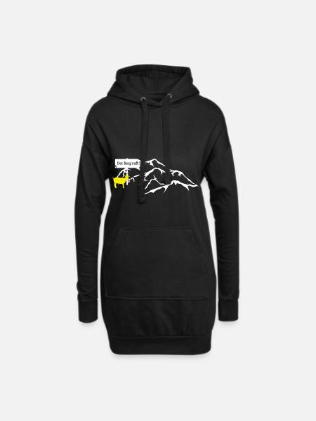 Der Berg ruft! - Hoodie-Kleid - Schwarz