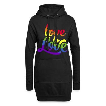 Love is equal. Liebe kennt kein Geschlecht. Spruch - Hoodie-Kleid - Schwarz - Vorne