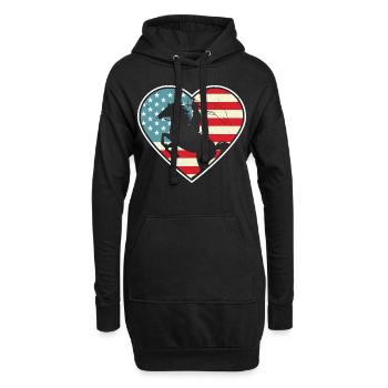 Western Rodeo USA Cheval Cadeau Cowboy - Sweat-shirt à capuche long Femme - noir - Devant
