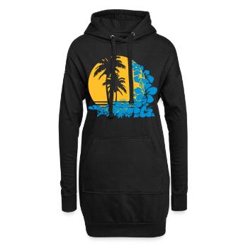 Palm Sunset - Sweat-shirt à capuche long Femme - noir - Devant