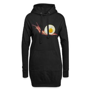 Bacon Roll Bacon et oeuf Oeuf au plat - Sweat-shirt à capuche long Femme - noir - Devant
