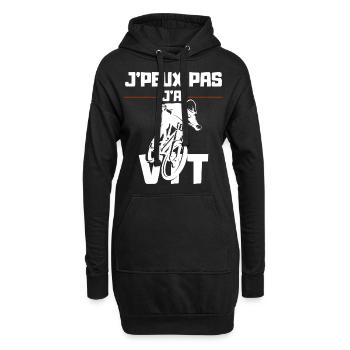 J'Peux pas j'ai VTT - Sweat-shirt à capuche long Femme - noir - Devant