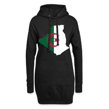algeria Algerien Algier Land Flagge Geschenk - Hoodie-Kleid - Schwarz - Vorne