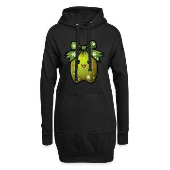 Bezaubernde Kiwi -Träume - Hoodie-Kleid - Schwarz - Vorne