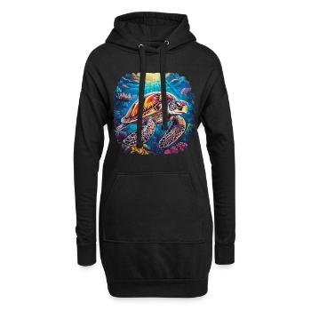 Sonate sous-marine harmonieuse - Sweat-shirt à capuche long Femme - noir - Devant
