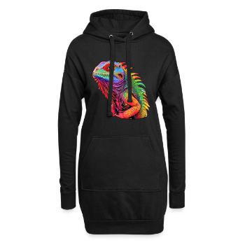 Leguana -Strahlungsoase - Hoodie-Kleid - Schwarz - Vorne